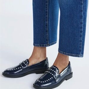 NWT Free Assembly Black Studded Rhinestone Loafers 7.5
